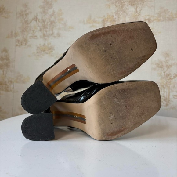Sam Edelman Jildie black patent leather Mary Jane high block heel shoes 9 US